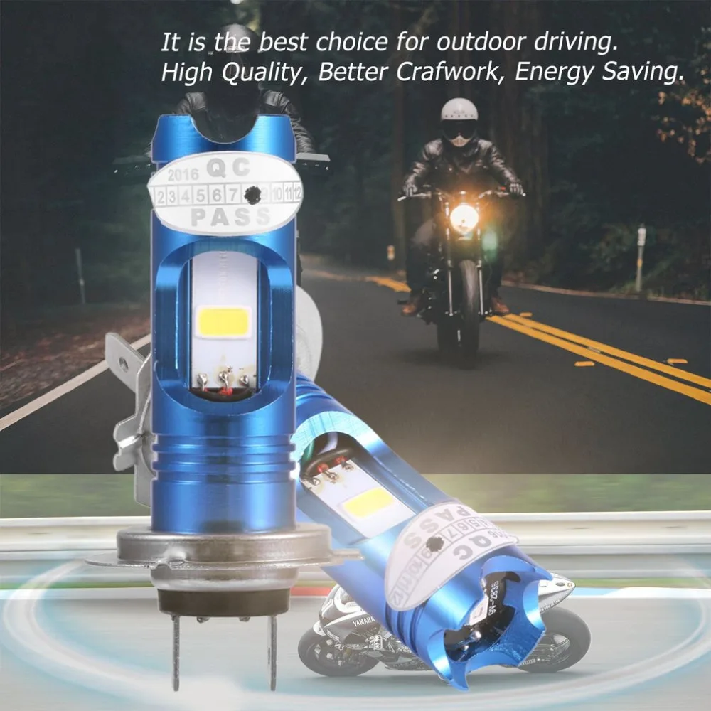 1pcs H4 H7 15W Hi Low Beam Street Bike 12V LED Light Bulb Motorcycle