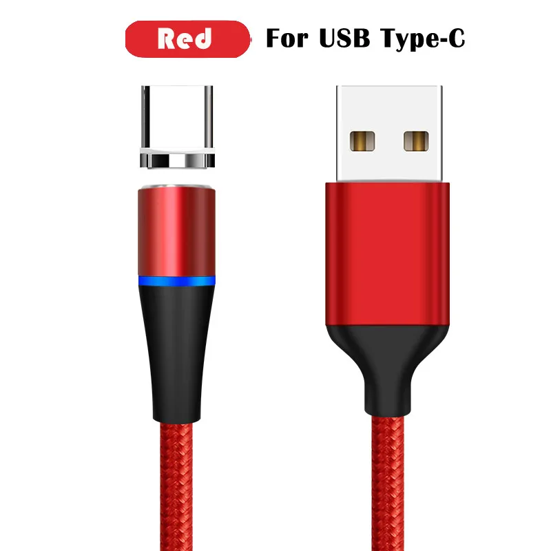 3A Быстрая зарядка Micro USB Магнитный кабель зарядное устройство Тип C Android Магнитный кабель передачи данных телефона провод шнур для iPhone 6 7 samsung Xiaomi - Цвет: Red for Type C