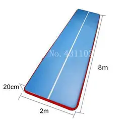 Бесплатная доставка 8x2x0,2 м скидка оборудование для гимнастики надувные кувыркаясь Training воздух трек, надувной гимнастический надувной