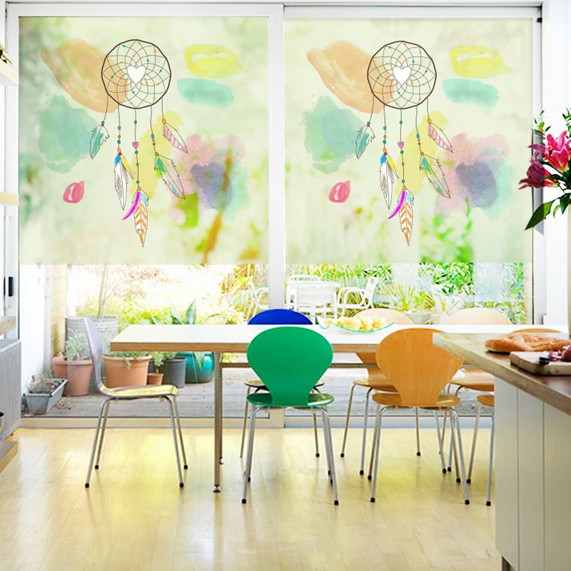 

Free Customized Stained Static Cling Window Film Frosted Opaque Privacy Decor Glass Sticker Digital print BLT23 Walking Time