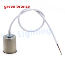 Зеленый бронза E27 ретро Винтаж керамики держатель лампы потолок поднялся чашки лампа для люстры бра DIY освещение аксессуары