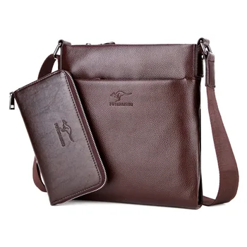 

2019 New Fashion Leather Men Messenger Bags Cowhide Leather Multifunctional Hot Sale men shouler bag Famous Brand Hot Men Bag