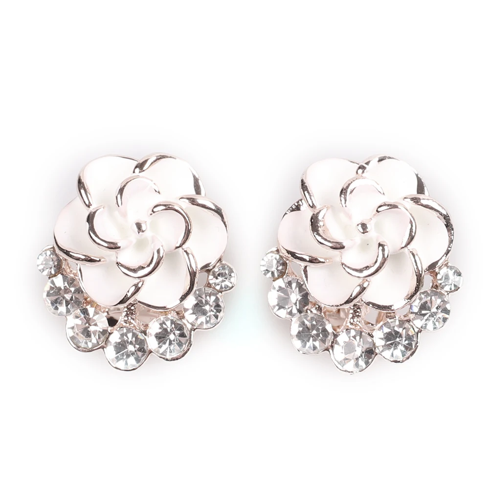 Fashion Women Elegant Earrings Jewelry Cubic Zicronia Crystal White