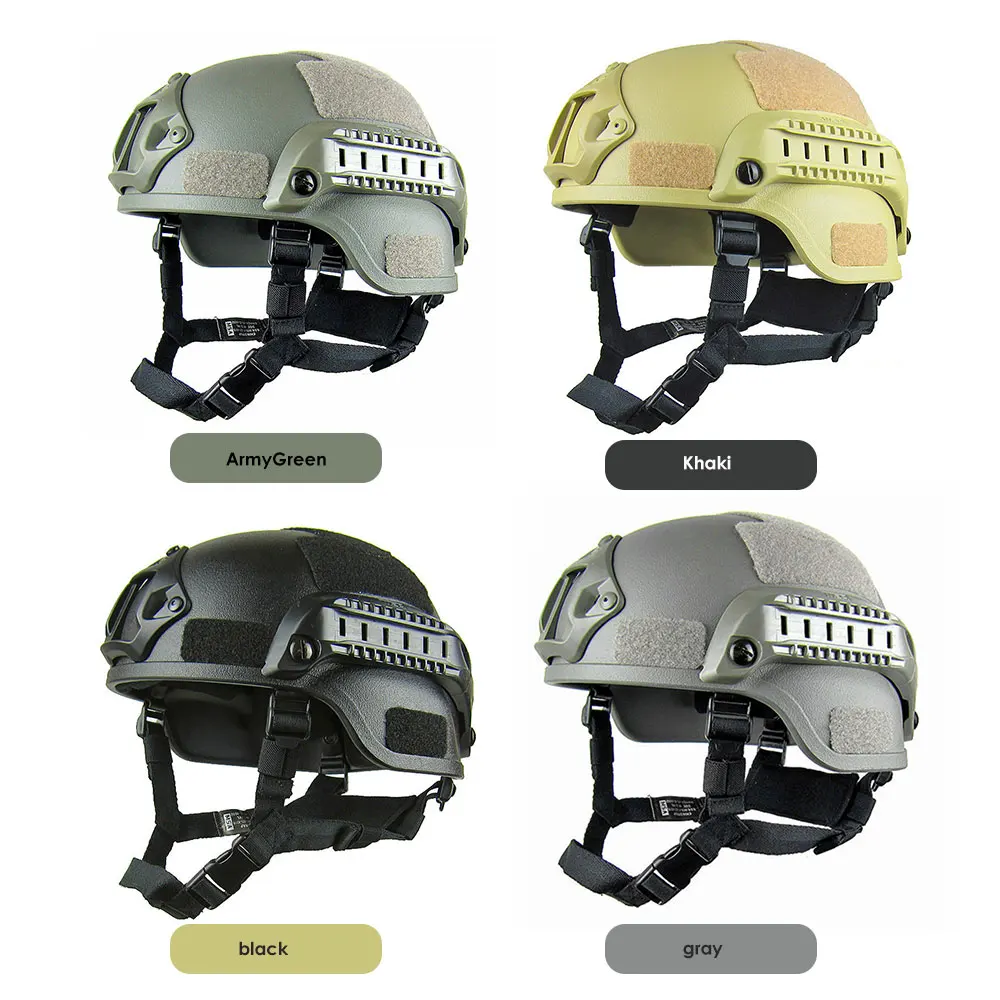 

Paintball Helmet Airsoft Helmet Camouflage Side Rail Tactical Helmet Tactical Sticky Paper Memory Sponge Lightweight Hard