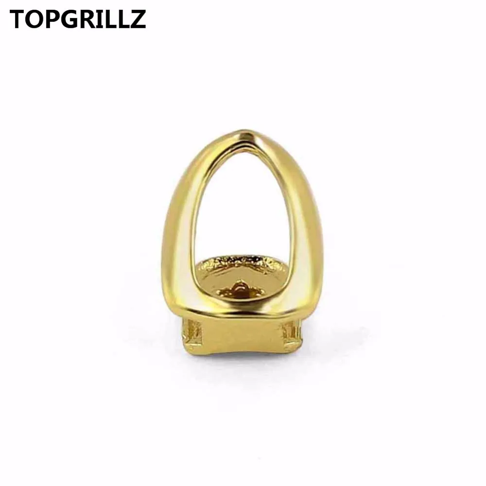 

TOPGRILLZ Yellow Gold Color Plated Hollow Open Face Grillz Single Teeth Cap Hip Hop Tooth Grills For Gift