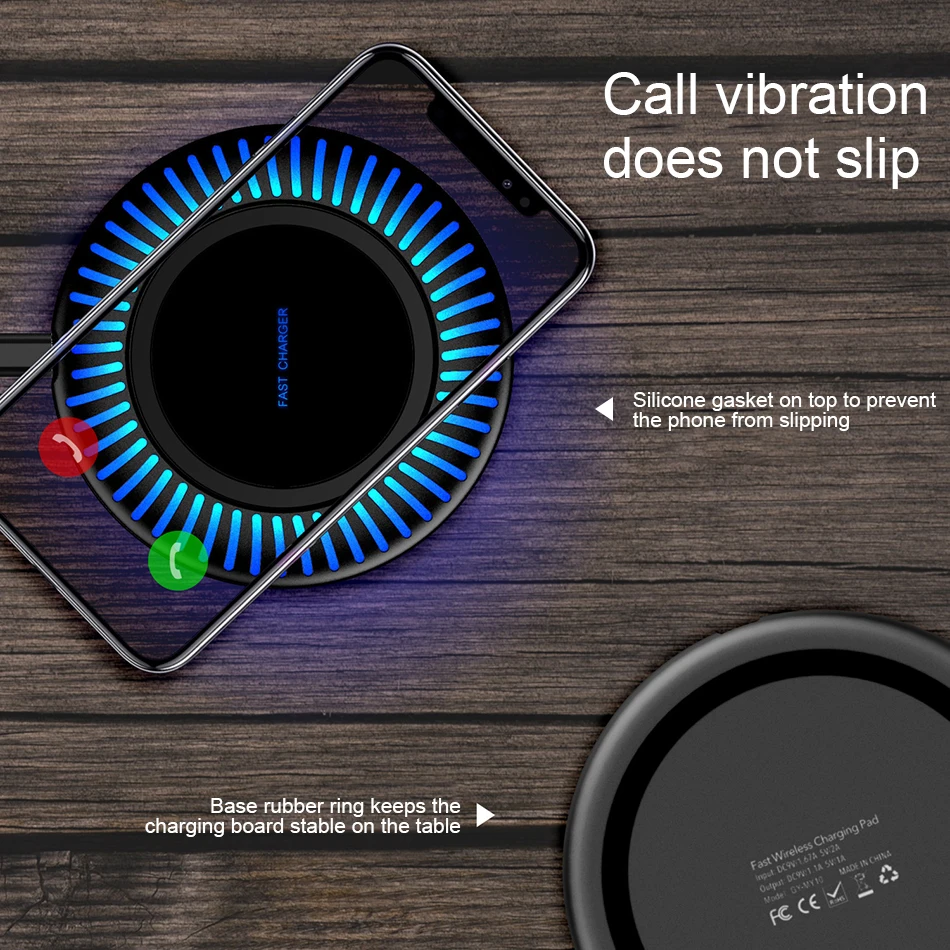 !ACCEZZ 10W Qi Fast Wireless Charger LED For Samsung S8 S9 Plus Xiaomi MIX 2S Huawei Mate Charging For iPhone X XS MAX XR 8 Plus (7)