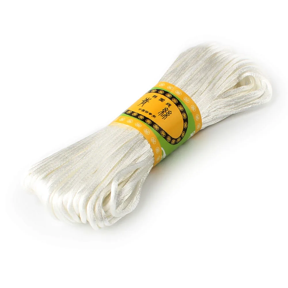 Satin Silk Rope Nylon Cord 20Meters 2.5mm Baby Teether Accessories Teething Necklace Rattail Cord DIY Tool 10Color teething toys