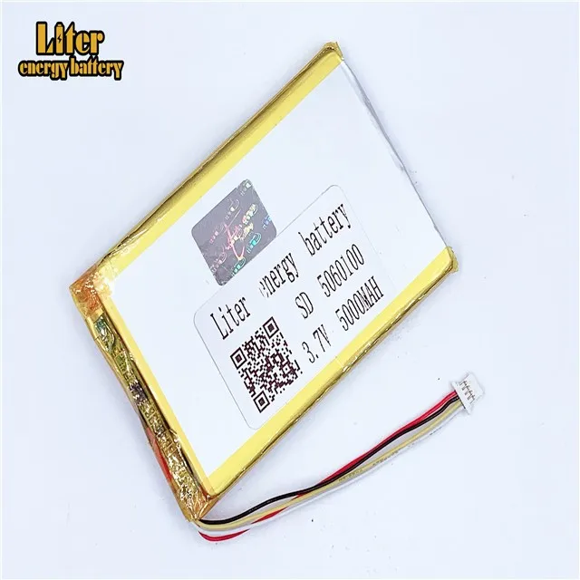 Разъем 1,0-4 P 5060100 3,7 V 5000mAh планшетный ПК 7 дюймов MP4 MP5 перезаряжаемый литий-полимерный аккумулятор Li-po аккумулятор