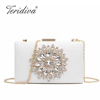 

Fashion Women Clutches Pu Diamonds Small Evening Bags Rhinestones Chain Shoulder Party Wedding Handbags For Female
