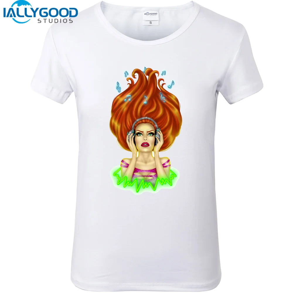 New Fashion Princess Witch Queen Mermaid Printed T-shirts Women Summer Short Sleeve Casual White Tops T shirts S394