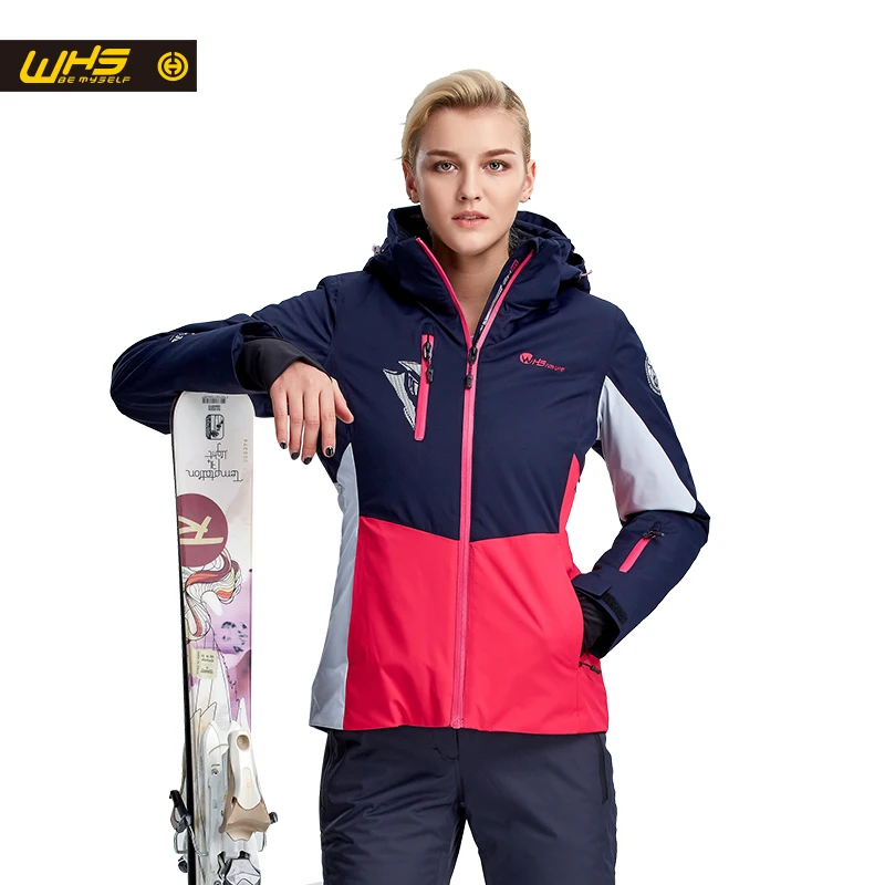 WHS 2018 mujeres esquí Chaquetas marca al aire libre a prueba de viento del esquí mujer nieve chaqueta transpirable snowboard de las señoras abrigos