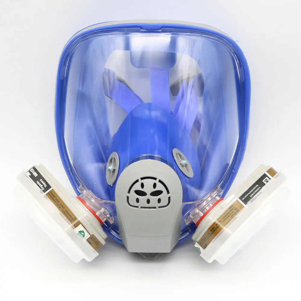 Goedkoop Volledige Gezicht 6800 7 PCS Gas Masker Pesticiden Gezichtsstuk Respirateur Schilderen Spuiten 6001 filter cartridge Chemische geneeskunde