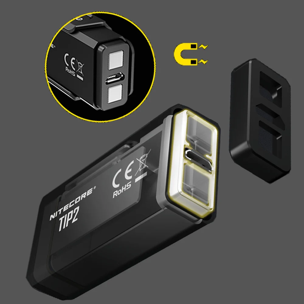 NITECORE TIP2+ USB зарядный кабель многоцелевой зажим 2x CREE светодиодный металлический брелок Светильник встроенный аккумулятор EDC флэш-светильник