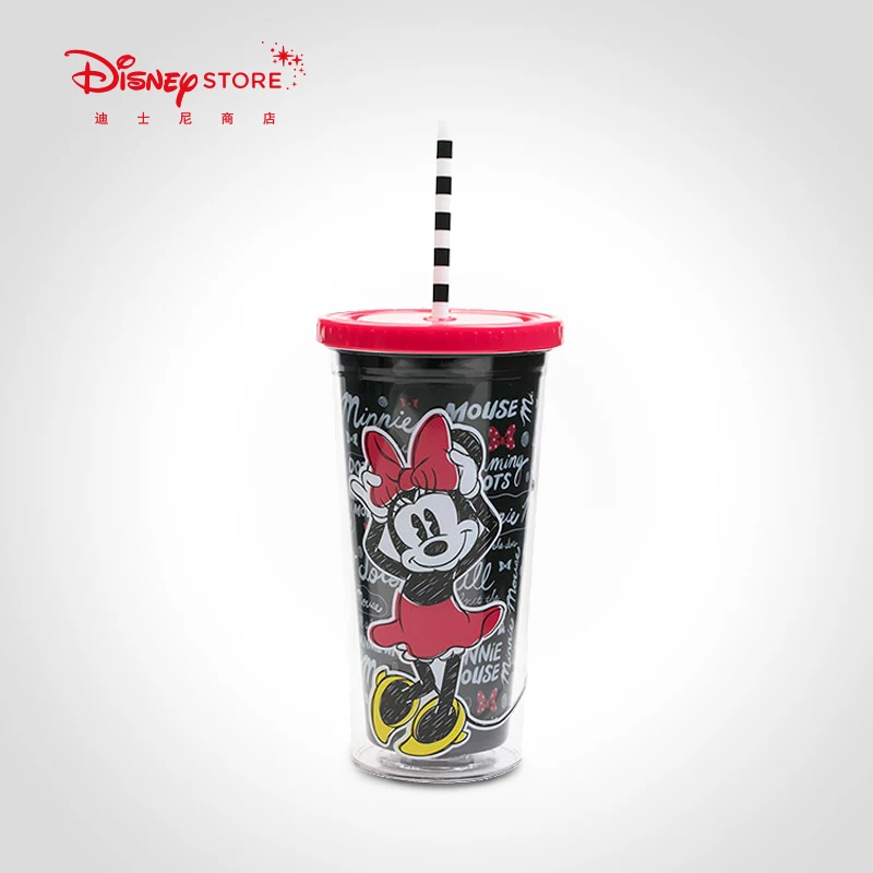 

Disney Fashion Minnie Point Double Sippy Cup Women New Office Cup