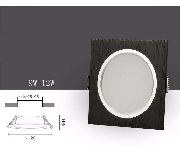 square driverless led down light black-5