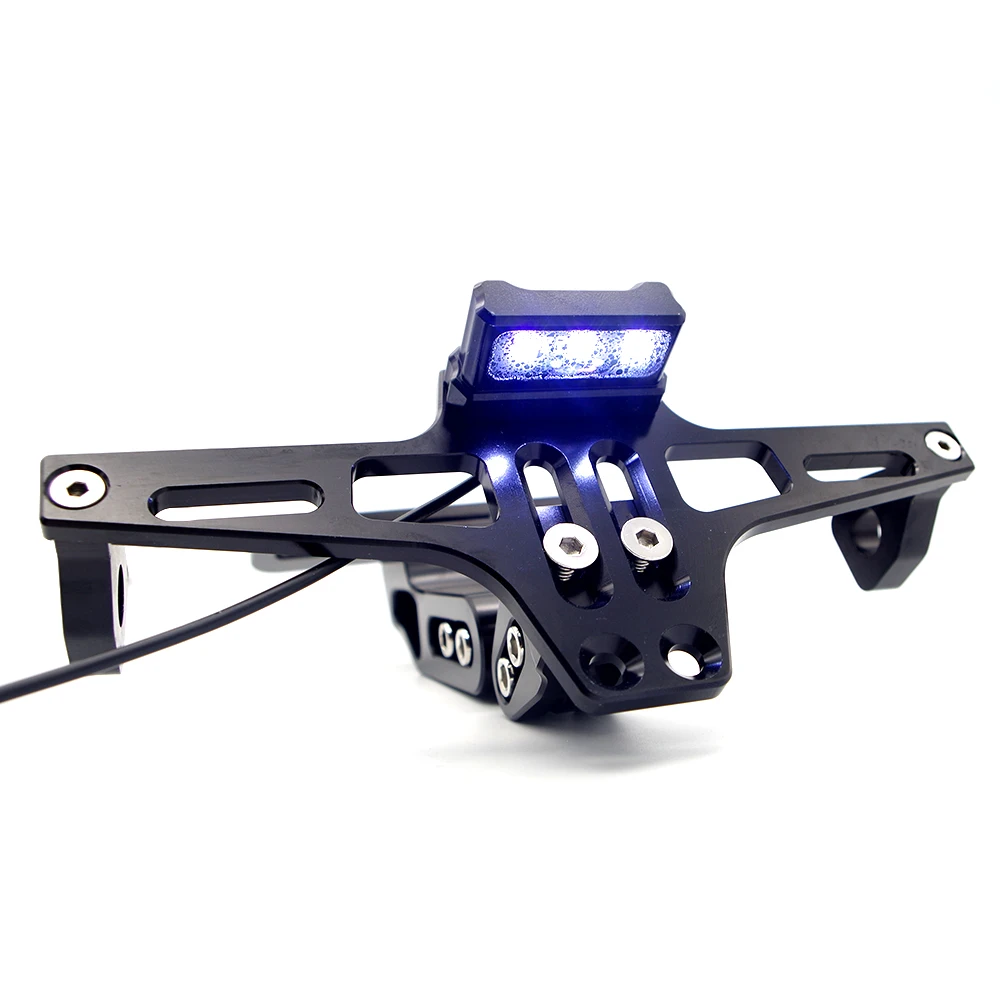 

Registration License Plate Holder LED Light For honda shadow 750 suzuki bandit 400 ninja 250r bmw g310r ktm 990 adventure
