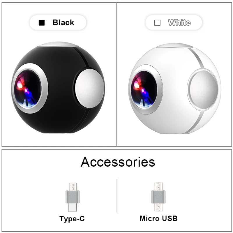  Podofo Mini HD Panoramic 360 Camera Wide Dual Angle Fish Eye Lens VR Video Camera VR Smartphone Typ