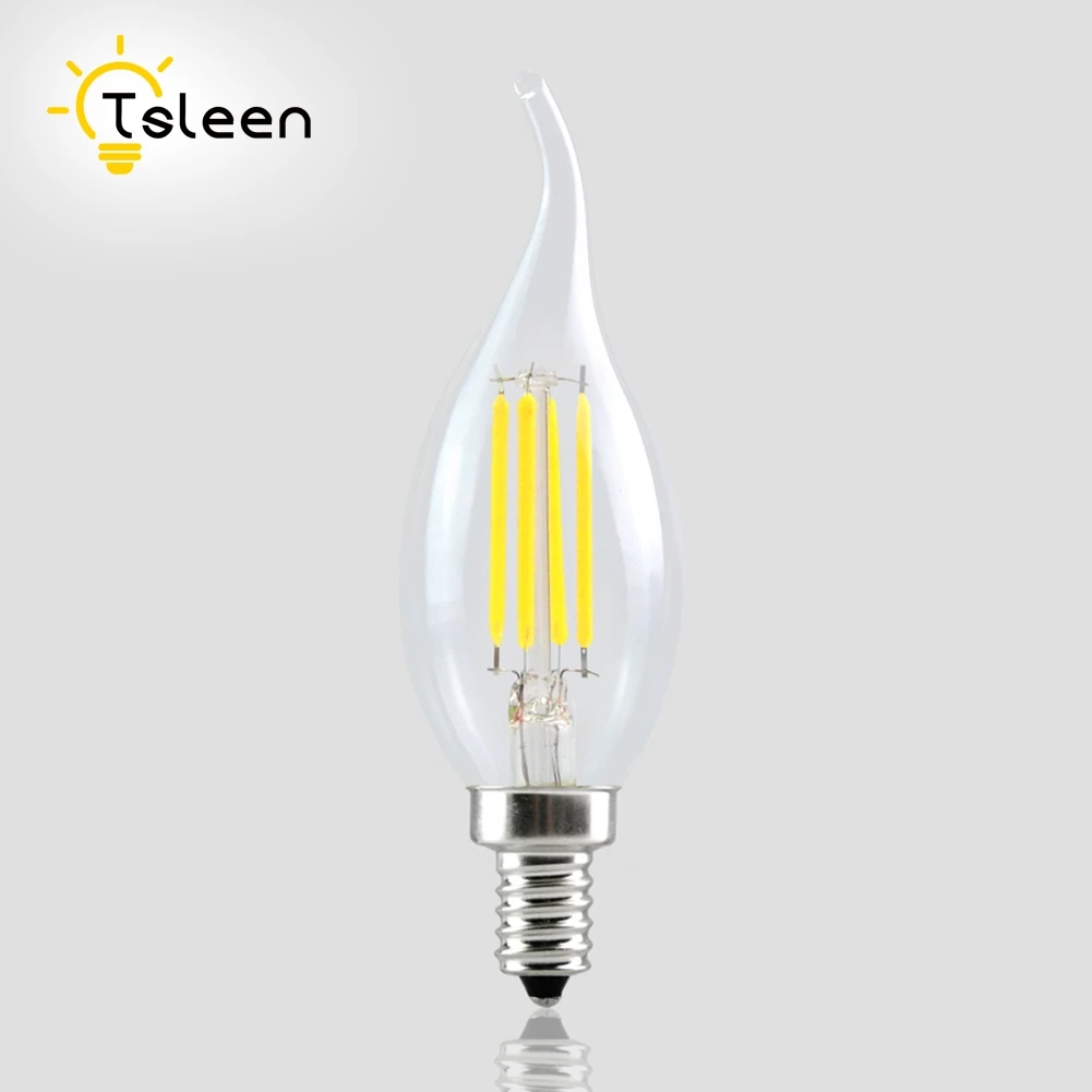 

TSLEEN 5x G45 8W LED Filament Light E27 E26 Lampada LED 220V 110V Ampoule Led Bulb C35 E14 E12 Dimmable LED Edison Candle Lamp