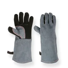 Открытый домашний барбекю печь микроволновая печь Высокая температура огнестойкие Прихватки для мангала из коровьей кож