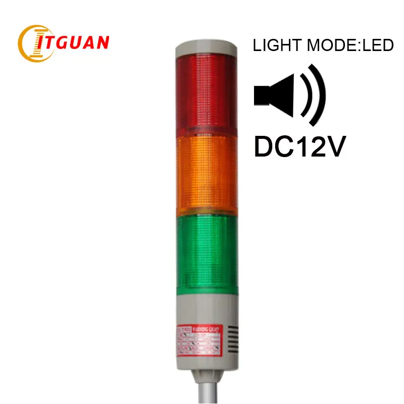 

LTA-505 DC12V 3 Layers LED signal tower light with alarm Sound Indicator tower light signals