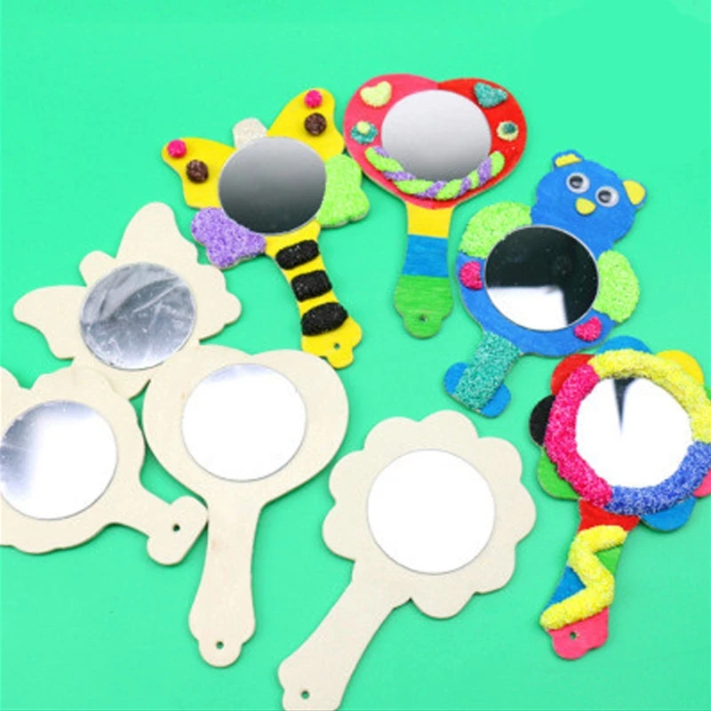 子供のための創造的な白い木の型 手作りのミラー絵画 子供のおもちゃ 小物の素材 面白い工芸品のおもちゃ Craft Toys Aliexpress