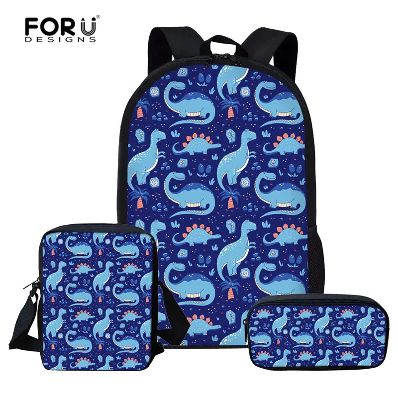 FORUDESIGNS/3 шт. детский школьный рюкзак, набор с рисунком динозавра из мультфильма, школьные сумки для девочек и мальчиков, элегантный рюкзак для детей, милая сумка для книг - Цвет: L5190CEK