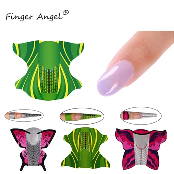 

Finger Amgel 100pcs/lot Butterfly nail forms Nail Tools Nail Extension Forms Sticker Nail Forms UV Gel Acrylic French