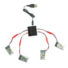 High Quality 4PC 3.7V 750mAh Battery + 4 in 1 Charger For MJX X300/X400/X800 RC Quadcopter Toys Wholesale