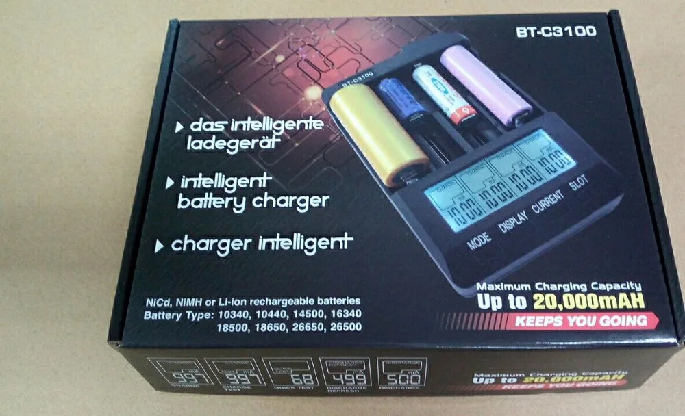 BT C3100 Charger V2.2 smart 4 Slots Digital Intelligent Charger LCD ...