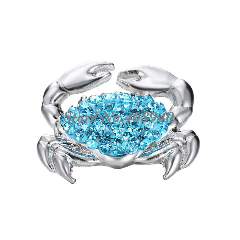 Ювелирные изделия 10 шт "Краб" формы оснастки кнопки-защелки кнопочный браслет и кулон горный хрусталь нежный LSSN08* 10