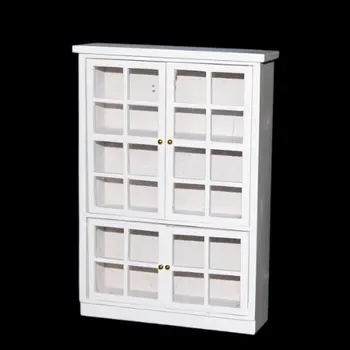 

WOTT 1/12 Dollhouse Miniature Furniture Kitchen Dining Cabinet Display Shelf White
