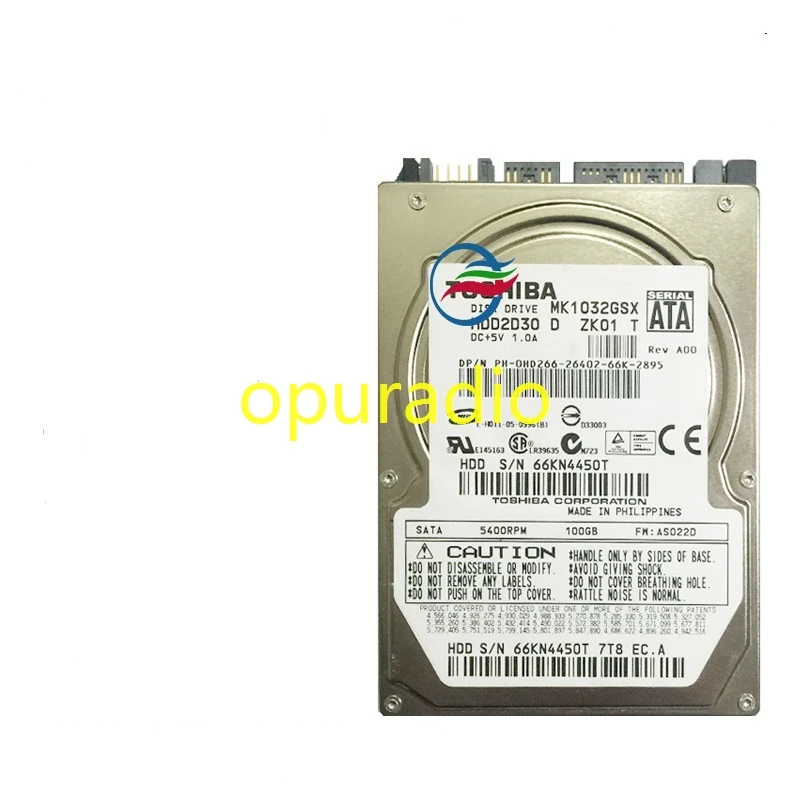Free post MK1032GSX SATA Дисковый привод mk1060goc HDD2G32 E ZK01 DC + 5V 1.4A 100GB для автомобильного радио HDD