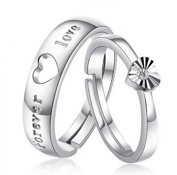 Love u - Forever New CZ Wedding Rings For Women Men Gold-color Couple Engagement Ring Jewelry For Lovers Free Shipping