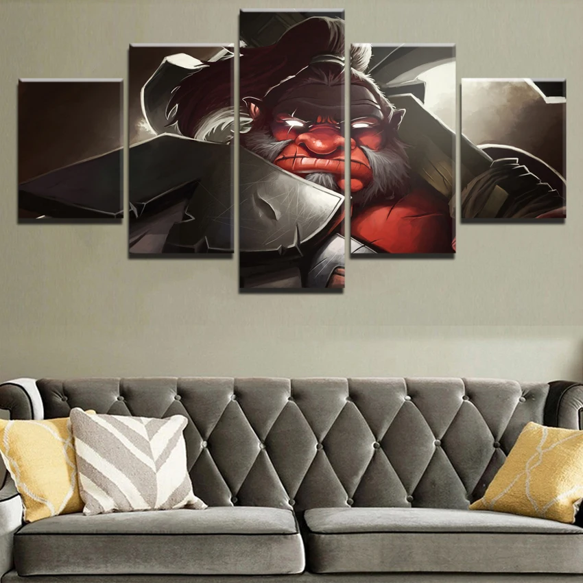 HD Print Painting Decorative Picture Home Living Room DOTA 2 Game 5 Piece Painting Canvas Wall Art