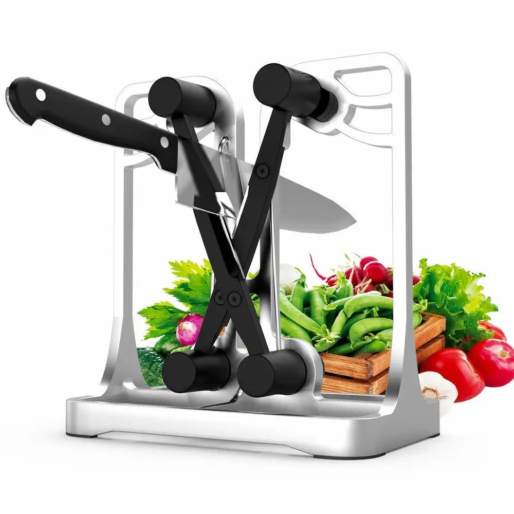 

Hones Broad and Chef's Knives.Bavarian Type Knife Sharpener Professional Knife Sharpeners- Full Metal Bracket(Upgrade Version)