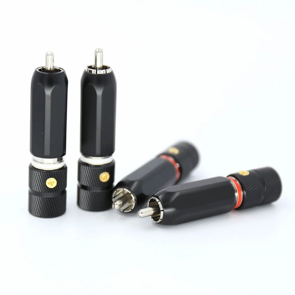 

4/pcs hi-end Pure Copper Rhodium Plated RCA Plug Connector