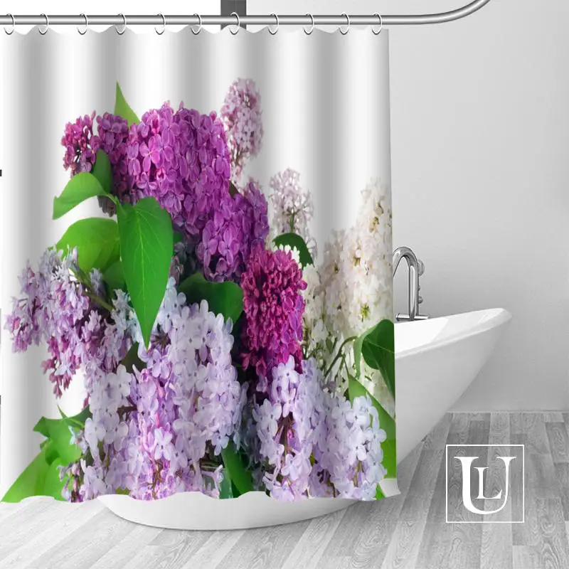 Сиреневые цветы занавески для душа s на заказ Водонепроницаемая занавеска для ванной комнаты ткань полиэстер занавеска для душа Высокое качество - Цвет: 5