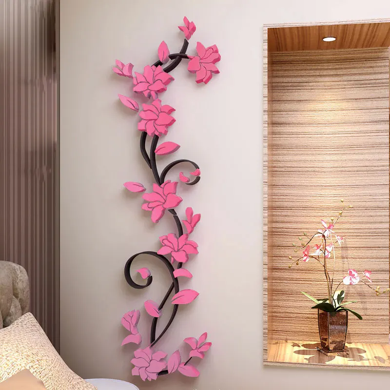 

3D Flower Decal Vinyl Decor Art Home Living Room Wall Sticker Removable Mural E2S