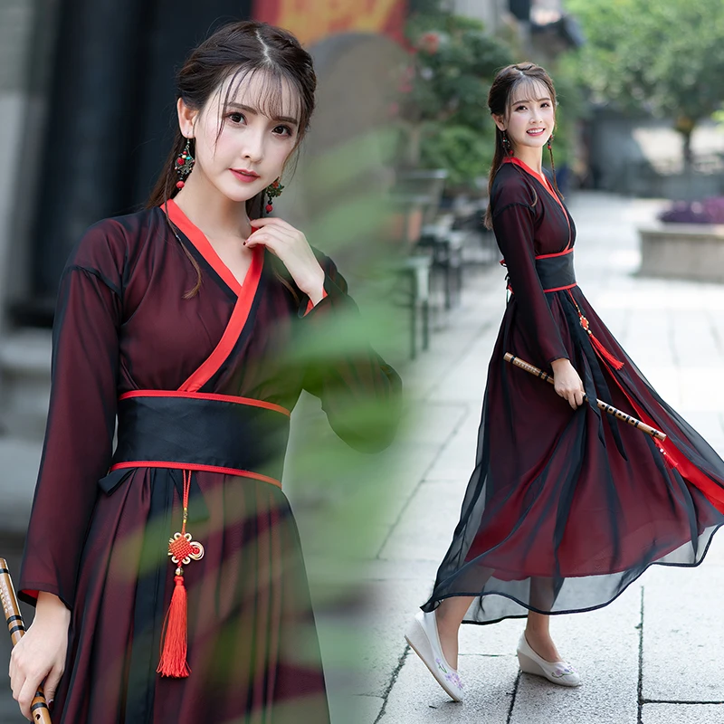 Женский длинный халат Hanfu, платье для выступлений по ТВ, императрица, меч-леди, Женский древний костюм, драма, фея, косплей, одежда для сцены