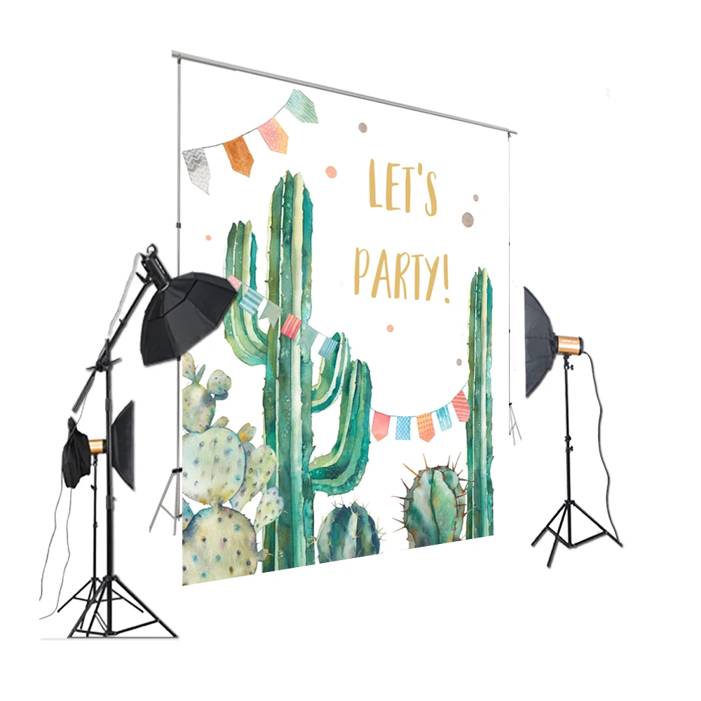 HUAYI Photography Backdrops Photo Backdrops Children Party Backdrop Cacti Background Backgrounds For Photo Studio XT-7289