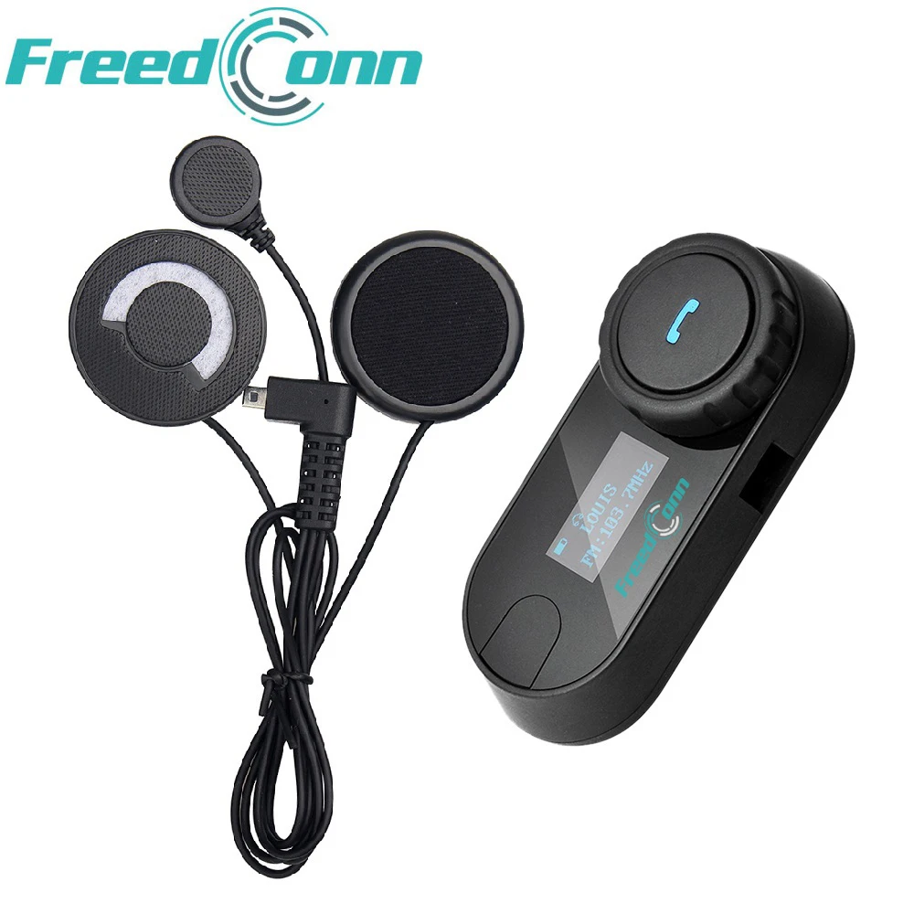 1 ks TCOM-SC Bluetooth motocyklová helma Intercom Headset BT Interphone LCD displej FM rádio, měkký mikrofon pro integrální přilbu