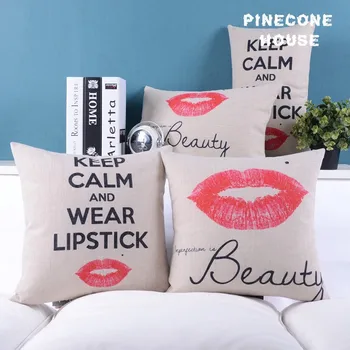 

Retro Europe Simple red lips Cushion Pillow pillow cushion for office Car home decorate sofa cushions 4PCS/LOT