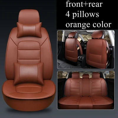 Сиденья для Защитные чехлы для сидений, сшитые специально для Toyota corolla rav4 chr yaris Avensis Auris FJ Cruiser Honda подходит для Civic Accord для Suzuki Swift Vitara Fiat Punto - Название цвета: 5seat orange luxury