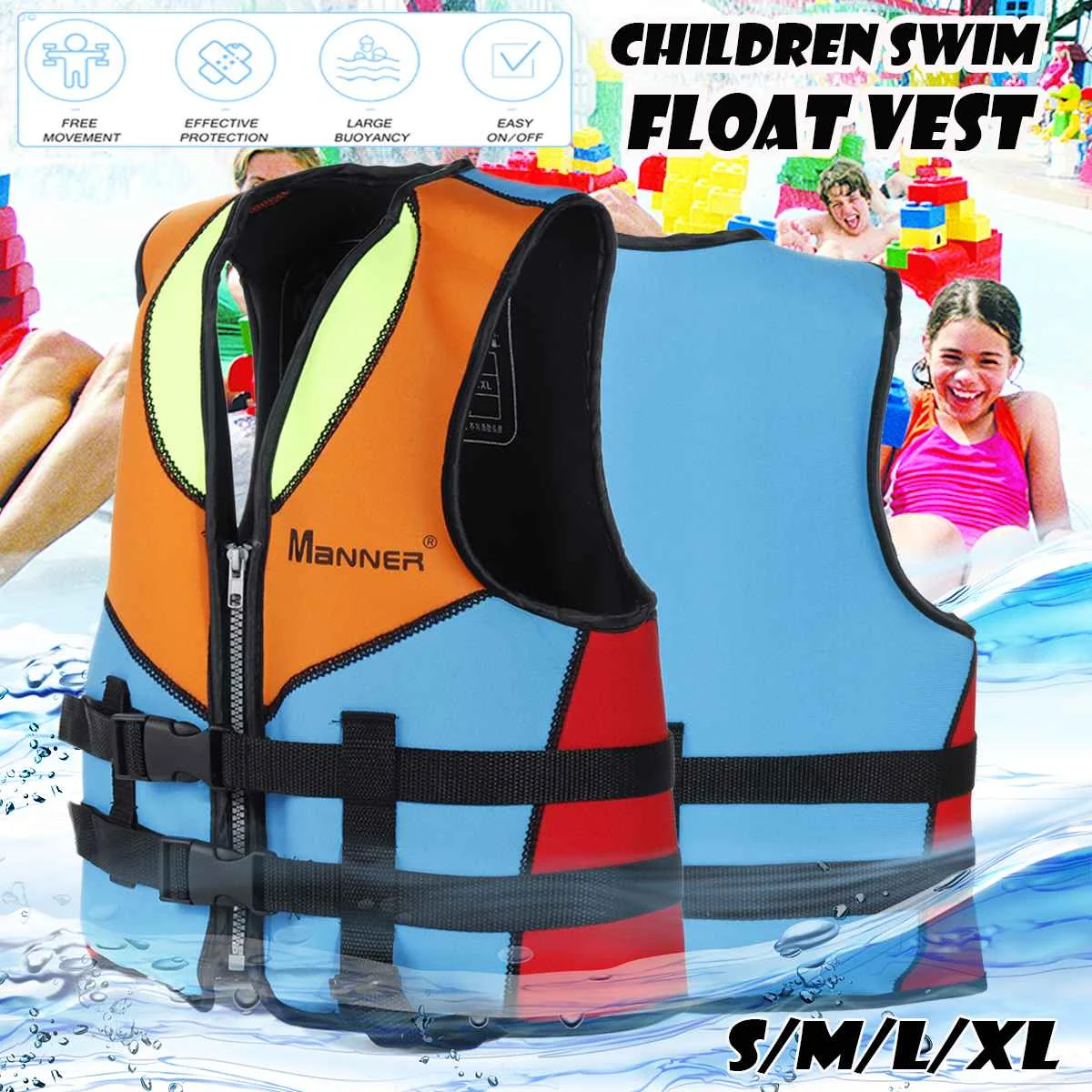 

Professional Children Life Vest Jackets Neoprene Swimming Life Vest Kids Baby Learn Swimming Buoyancy Pool Float Aid Vest Safety