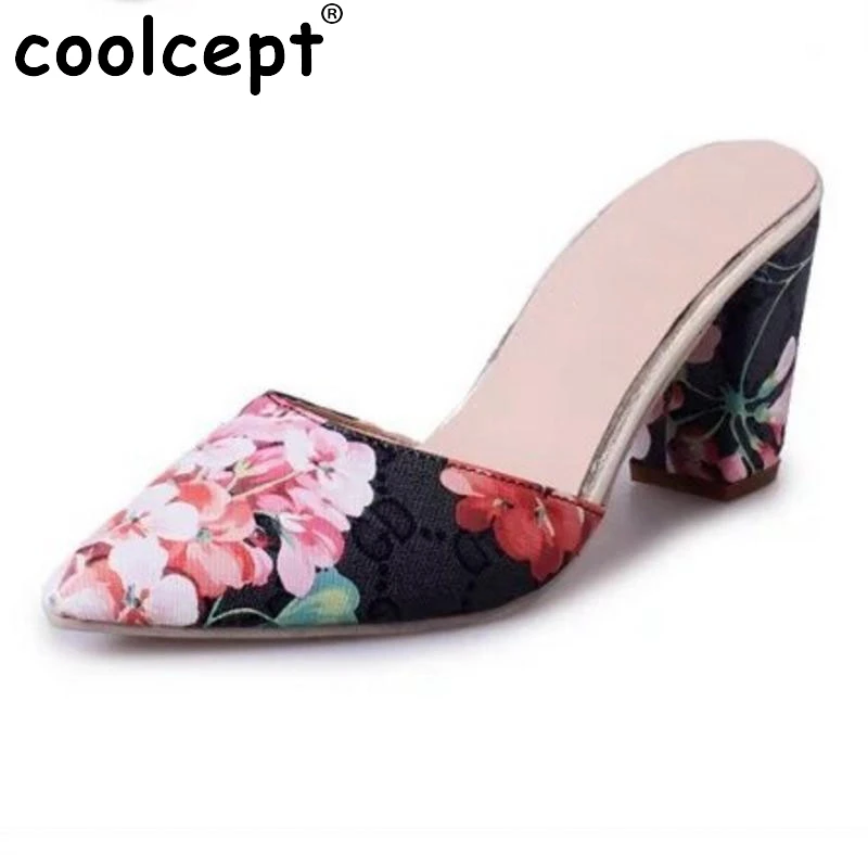 

Women High Heel Sandals Pointed Toe Thick Heels Shoe Glitter Sexy Summer Shoes Ladies For Party Brand Sandal Footwear Size 35-39