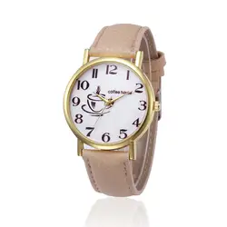 Новый простой повседневное для женщин часы Ретро дизайн кожаный ремешок аналоговые сплава кварцевые наручные часы relogio feminino дропшиппинг