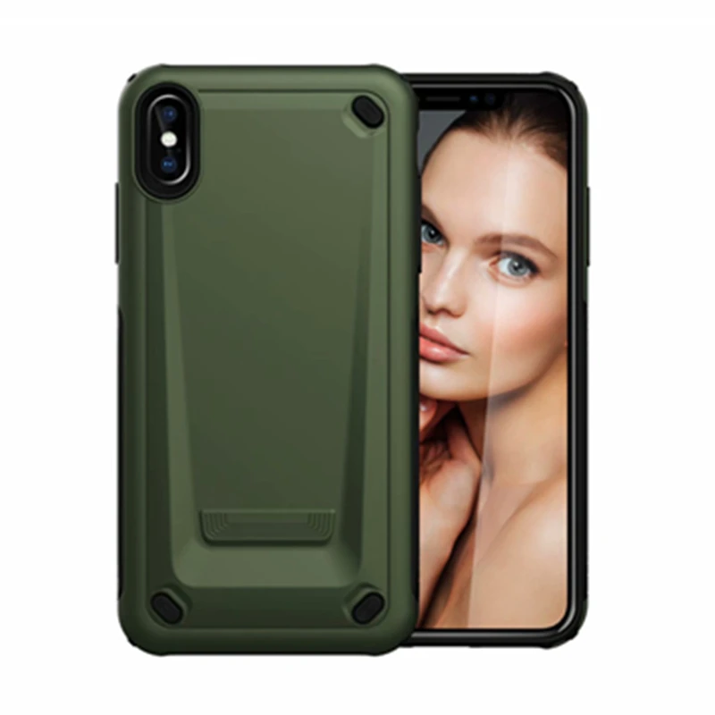

Shockproof Armor Case For Iphone XS Max XR Hybrid Dual Layer Armor Silicone Cover For Iphone 7 8 X 6 6s Plus Rugged Shell Coque