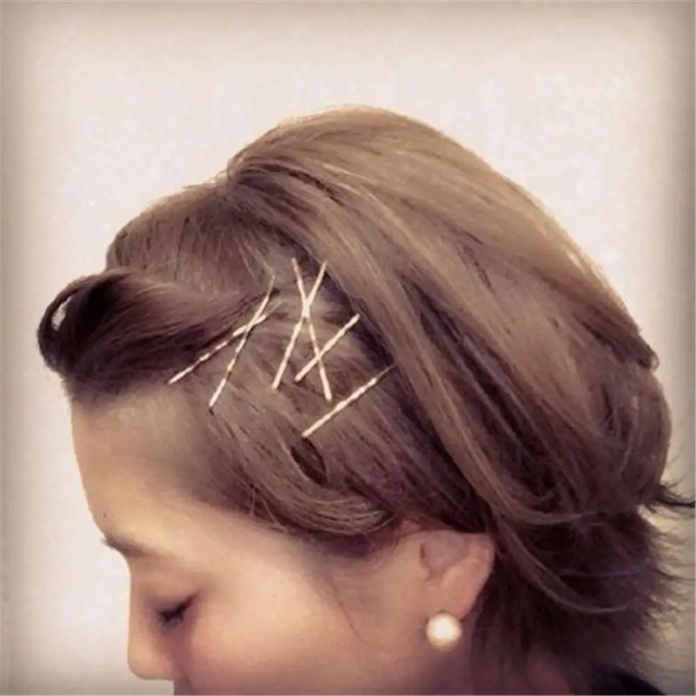 

High Quality 10x Gold Hairpin Bride Hair Pins Wedding Hair Jewelry Bobby Pin Wave Barrette Side Clip Hairpin Sticks Clips