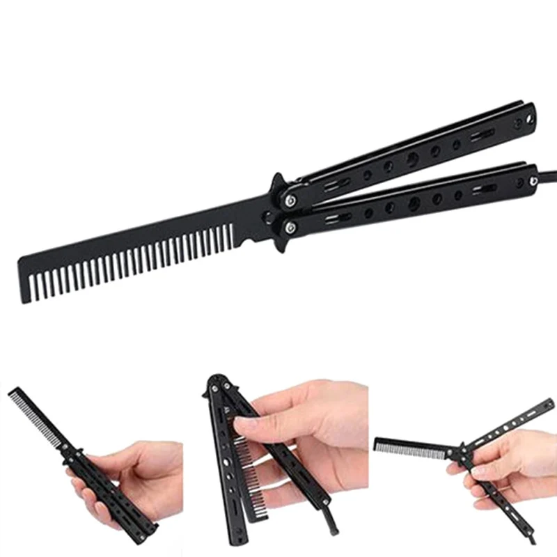 Outdoor Camping Stainless Steel Butterfly Practice Comb Balisong Training Comb Sports Tool New