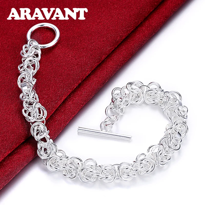 

Top Quality 925 Silver Jewelry Fashion Exquisite Bracelets&Bangles For Women Best Gifts